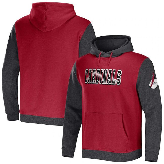 Arizona Cardinals x Darius Rucker Collection Cardinal/Charcoal Colorblock Pullover Hoodie